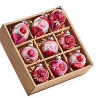 Box of Vintage Reflector Ornaments 2.75”