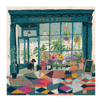 plant shop puzzle, Wonder and Bloom puzzle, Victoria Ball puzzle, Galison 500 piece puzzle, botanical jigsaw, dog in shop puzzle, colorful plant puzzle, gift for gardeners, relaxing jigsaw puzzle, floral puzzle