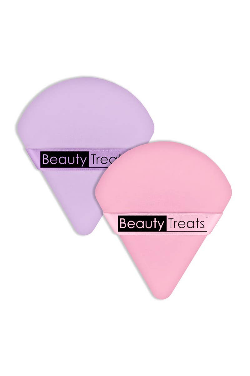 Beauty Treats Pink & Purple Triangle Powder Puffs