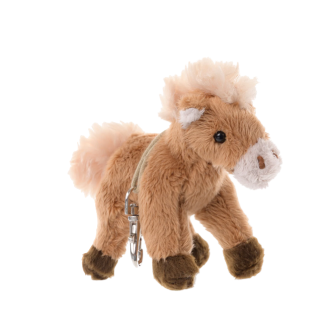 pony bag charm, horse keychain, Bukowski Bears Sweden, chocolate plush pony, equestrian gift idea, cute animal key ring, soft horse charm, fuzzy pony accessory, mini plush toy, gift for horse lovers