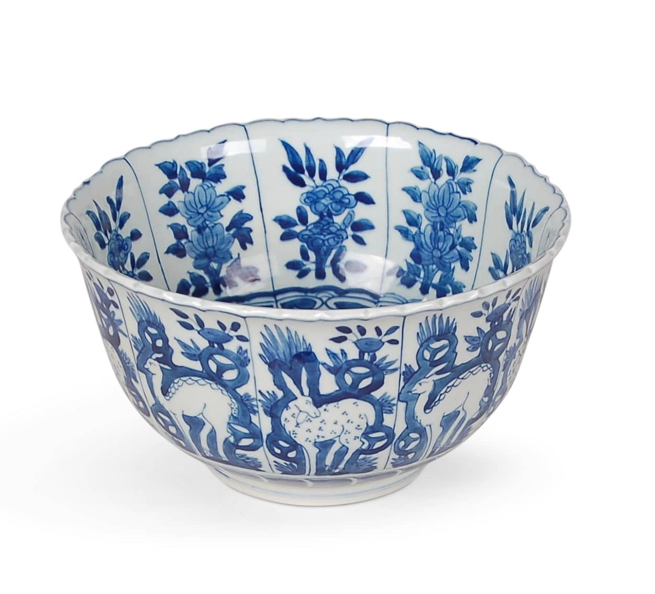 porcelain bowl, blue and white bowl, floral and fauna bowl, Kingscote Mansion bowl, decorative bowl, handmade porcelain, historic reproduction, unique porcelain decor