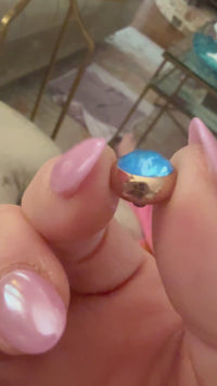 electric blue delite swarovski crystal qudo interchangeable topper rose gold 