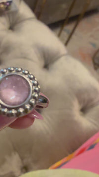rose opal QUDO Ghiare Top Silver, Rose Dust Collection, silver crystal topper, dusty rose jewelry, interchangeable jewelry topper, QUDO silver topper, blush crystal jewelry, European crystal jewelry, customizable jewelry, romantic jewelry, silver interchangeable topper, luxury crystal jewelry, QUDO jewelry