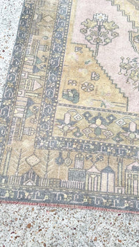 vintage turkish runner, faded peach rug, narrow hallway rug, kitchen runner, antique turkish rug, peach cream runner, boho neutral rug, soft palette rug, MD Home rug, one-of-a-kind runner