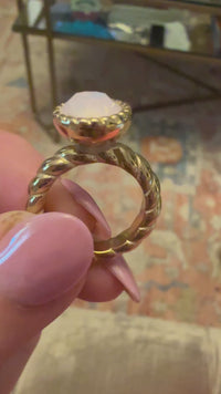 rose opal bocconi gold opper on gold band 
