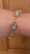 La Vie Allura Bracelet - Light Blue Crystal and Aged Brass