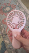 portable handheld pink fan