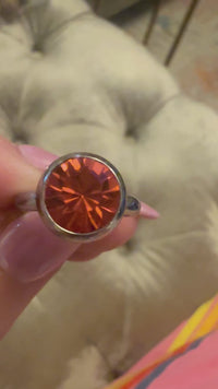 QUDO Sesto Top Silver, Rose Dust Collection, silver crystal topper, dusty rose jewelry, interchangeable jewelry topper, QUDO silver topper, blush crystal jewelry, European crystal jewelry, customizable jewelry, modern crystal jewelry, romantic jewelry, interchangeable ring topper, QUDO jewelry
