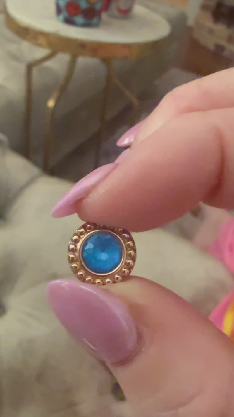 rose gold qudo ghiare topper blue crystal collection electric blue delite