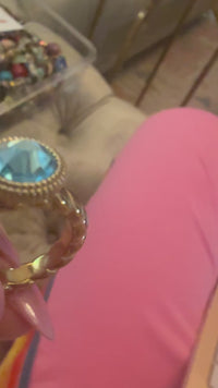 aquamarine fabero flat top crystal topper crystal blue collection 