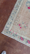 vintage Turkish runner, pink Turkish rug, blush runner, 6x3 rug, narrow vintage rug, handwoven Turkish rug, slate blue rug, kitchen runner, faded Turkish rug, one of a kind rug, traditional boho rug, antique floral runner