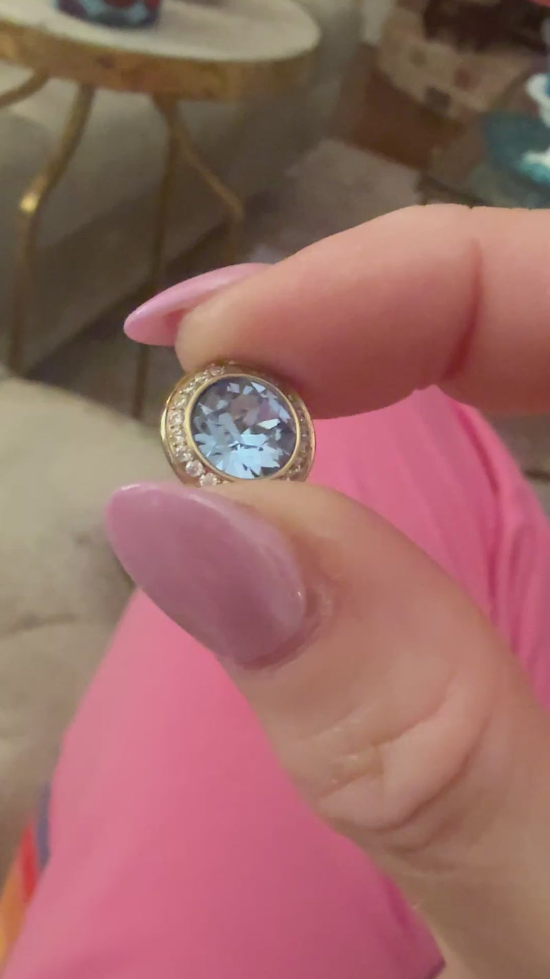 qudo tondo deluxe gold large topper crystal blue collection blue shade swarovski 
