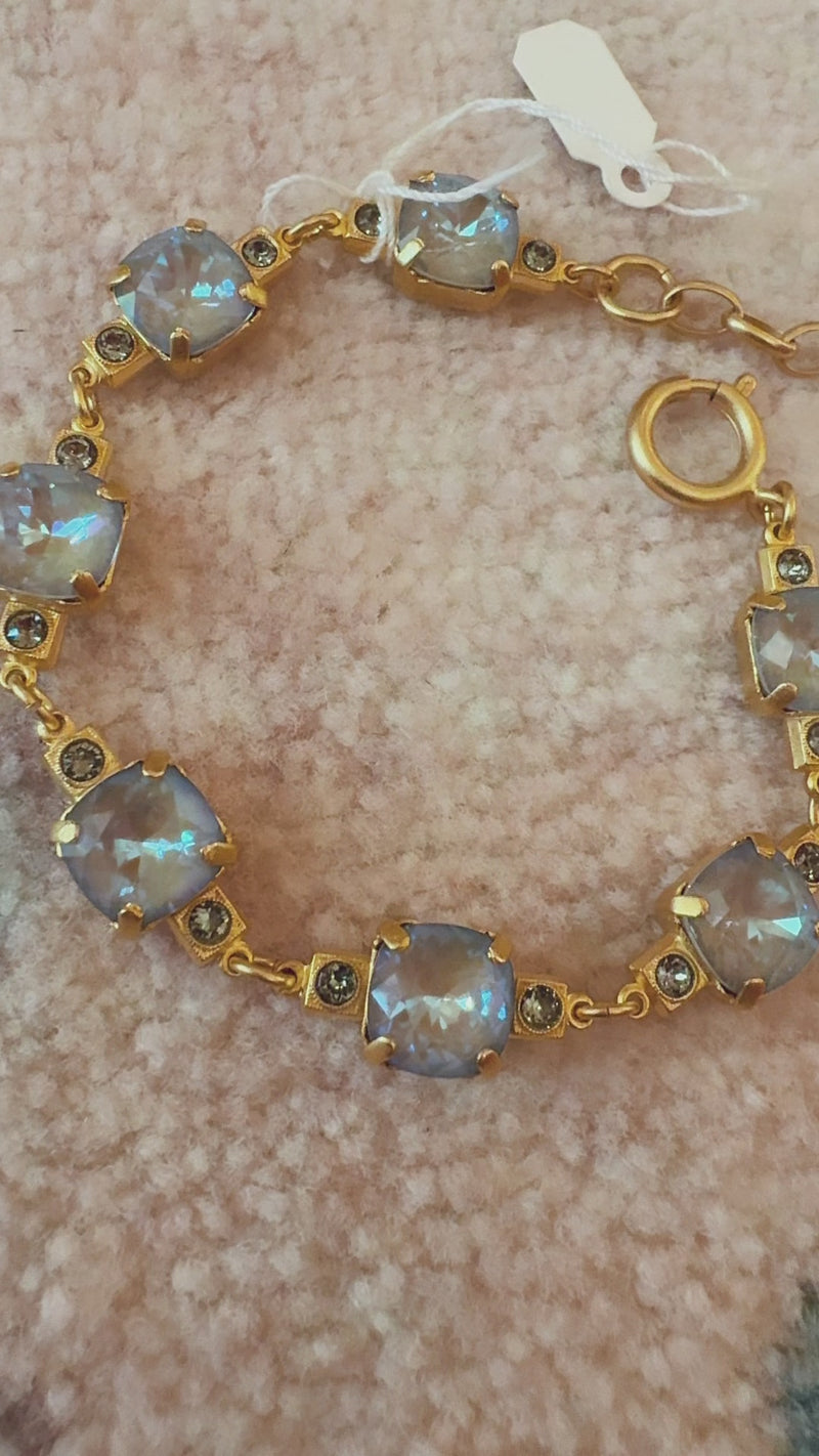 La Vie Allura Bracelet - Light Blue Crystal and Aged Brass