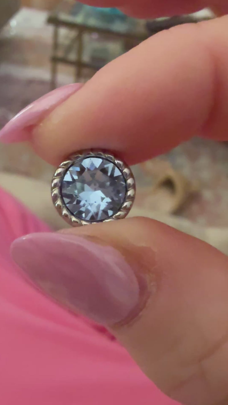 swarovski blue shade bocconi silver jewelry topper qudo interchangeable jewelry 