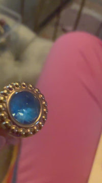 rose gold ghiare topper qudo swarovski crystal electric blue