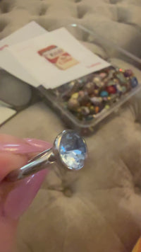 bottone silver topper blue crystal collection blue shade swarovski 