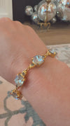 La Vie Allura Bracelet - Light Blue Crystal and Aged Brass