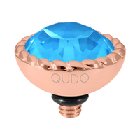 qudo electric blue bocconi rose gold topper blue crystal collection