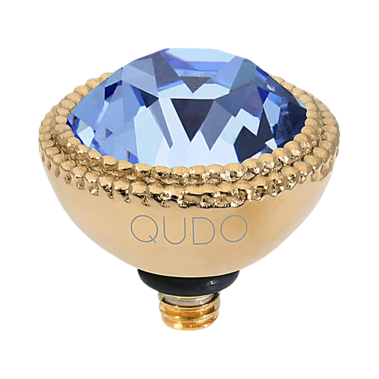 qudo fabero gold topper blue crystal collection light sapphire swarovski crystal 