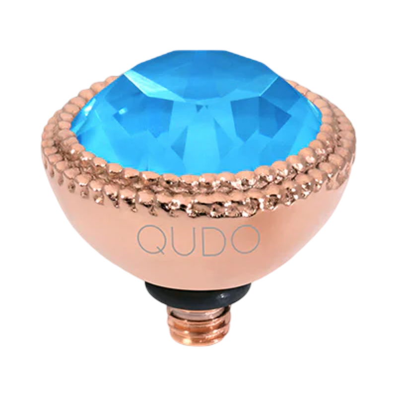 qudo fabero rose gold topper blue crystal collection electric blue delite swarovski 