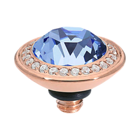 qudo light sapphire swarovski rose gold tondo deluxe topper