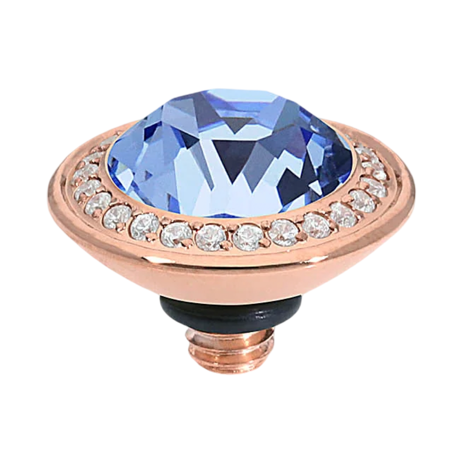 qudo light sapphire swarovski rose gold tondo deluxe topper