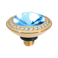 qudo tondo small deluxe gold topper blye crystal collectin aquamarine swarovski 