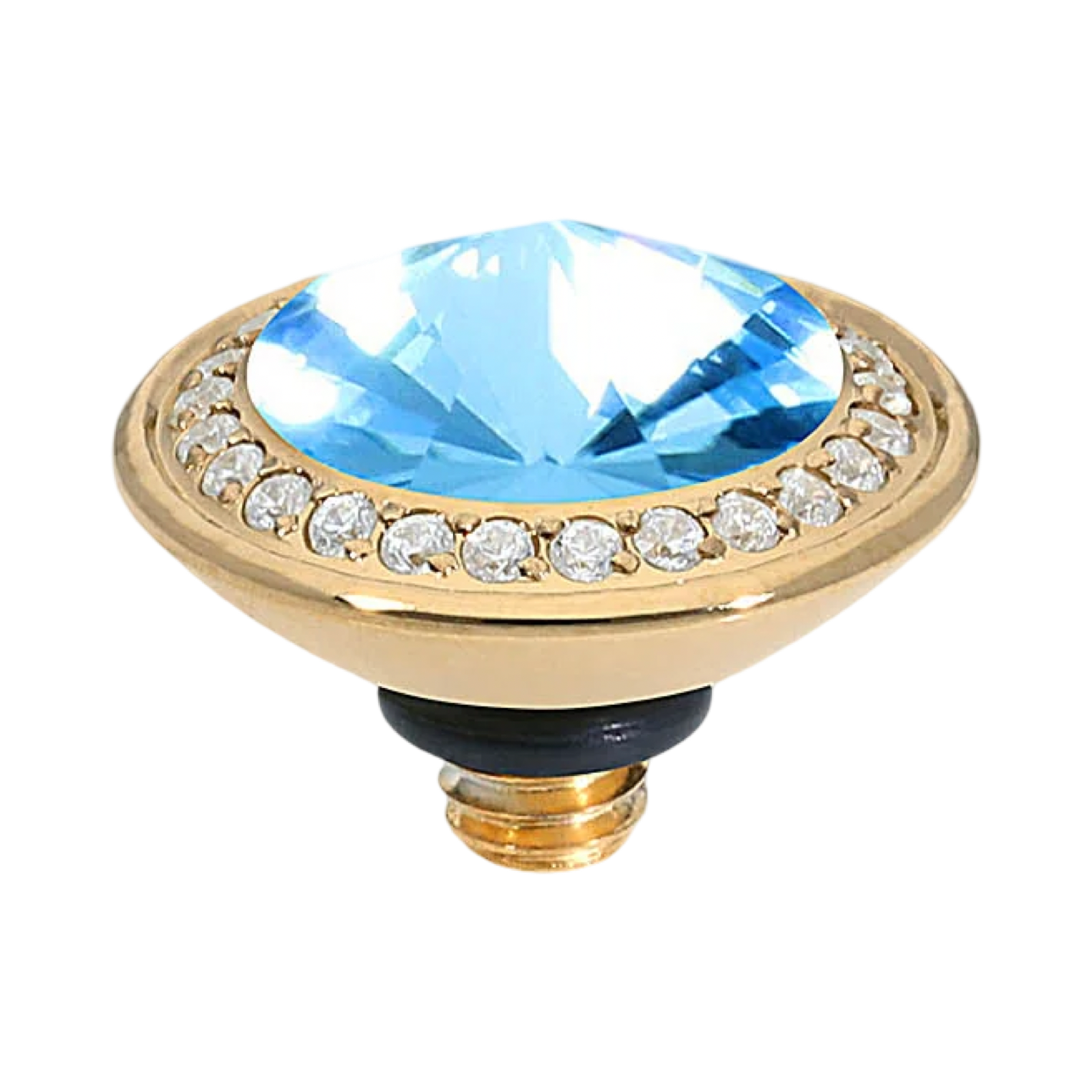 qudo tondo small deluxe gold topper blye crystal collectin aquamarine swarovski 