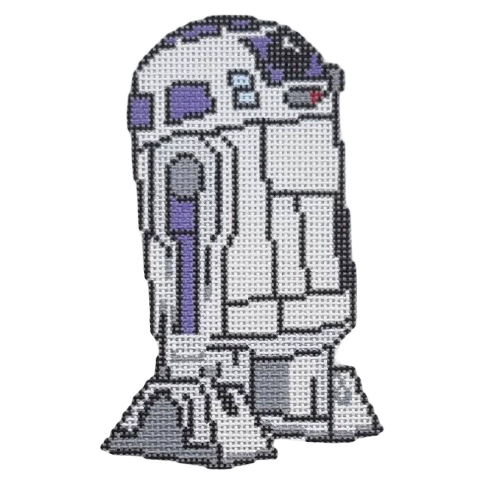 r2d2 needlepoint, star wars needlepoint canvas, handpainted needlepoint design, sci-fi craft kit, star wars diy canvas, r2d2 embroidery, geeky stitch project, star wars fan gift