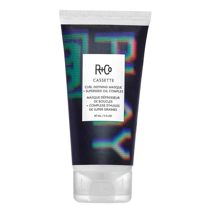 r+co cassette, curl defining mask, deep conditioner for curls, curly hair masque, r+co curl treatment, frizz control mask, curl hydration masque, mango butter hair, wavy hair repair, flaxseed hair product

