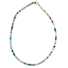 rainbow gemstone necklace, dainty multicolor beaded necklace, handmade Charleston jewelry, Rainbow Row necklace, 16 inch layering necklace, gold plated hardware necklace, colorful gemstone choker, charm-ready beaded necklace, pastel gemstone necklace, southern inspired jewelry