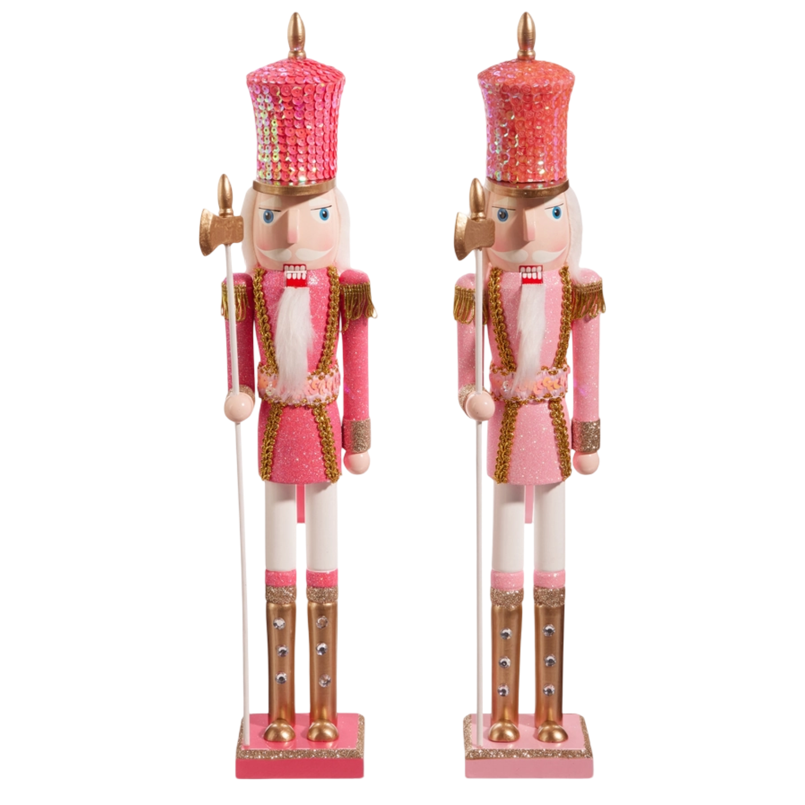 18.5” Glittered Pink Nutcracker — Hot Pink or Light Pink (Sold Separately)