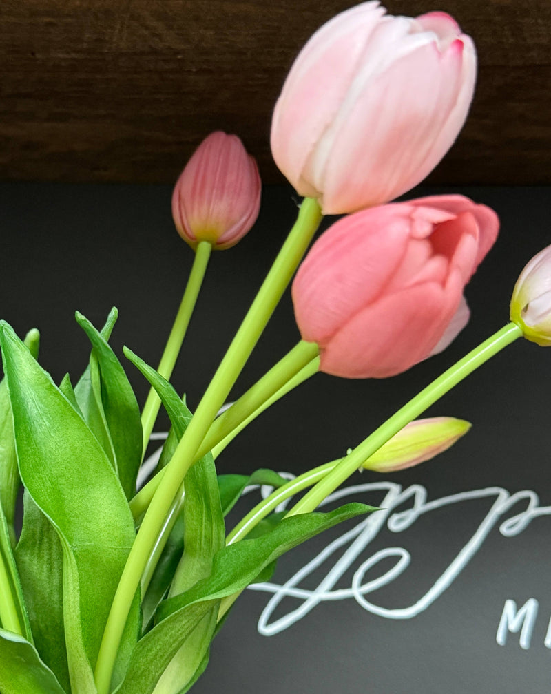 real touch tulip, faux tulip bundle, mauve pink flowers, artificial tulips, spring faux florals, realistic tulips, faux flower bouquet, pink tulip stems, real touch faux flowers, lifelike tulip stems