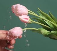 real touch tulip, faux tulip bundle, mauve pink flowers, artificial tulips, spring faux florals, realistic tulips, faux flower bouquet, pink tulip stems, real touch faux flowers, lifelike tulip stems