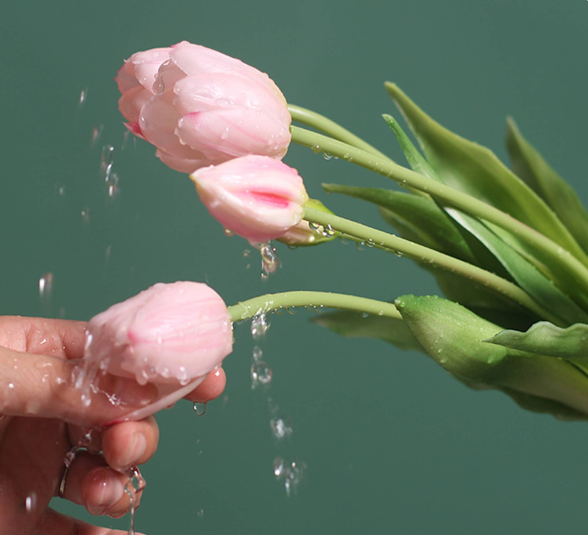 real touch tulip, faux tulip bundle, mauve pink flowers, artificial tulips, spring faux florals, realistic tulips, faux flower bouquet, pink tulip stems, real touch faux flowers, lifelike tulip stems