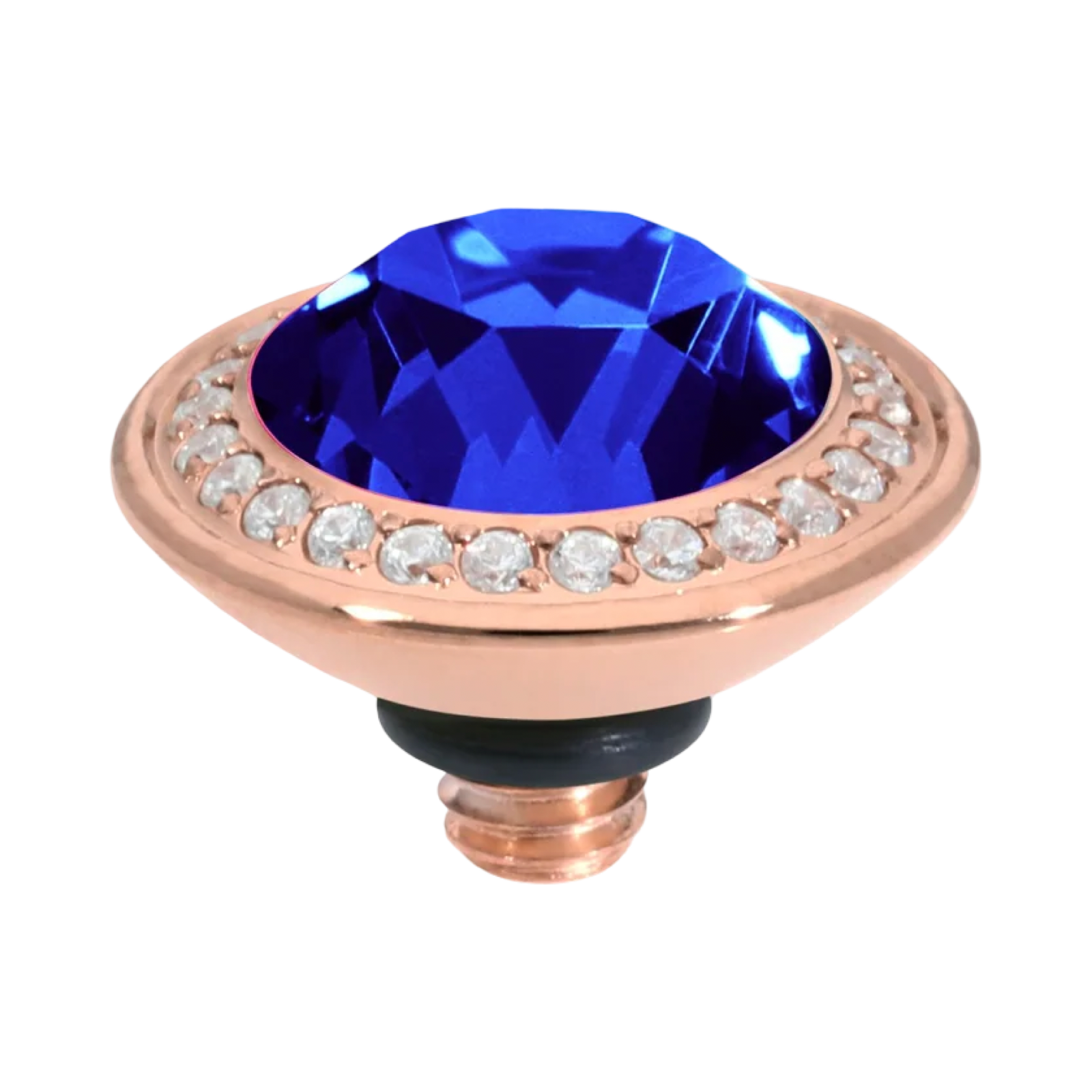 recreated dark sapphire rose gold top qudo interchangeable jewelry