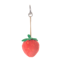 red strawberry keychain, plush bag charm, Bukowski Bears Sweden, strawberry purse charm, cute fruit key ring, kawaii bag accessory, plush toy charm, backpack accessory, soft red keychain, gift for girls