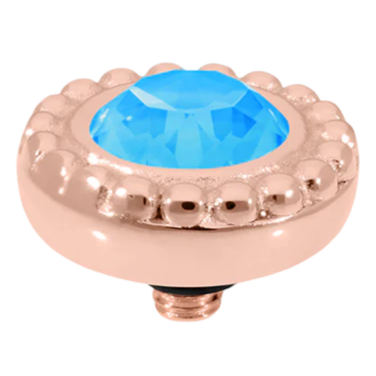 rose gold qudo ghiare topper blue crystal collection electric blue delite