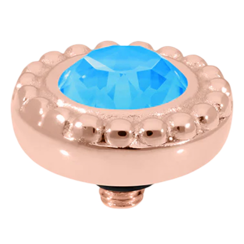 rose gold qudo ghiare topper blue crystal collection electric blue delite