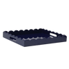 scallop high gloss navy blue decorative table tray