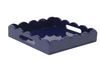 scallop high gloss navy blue decorative table tray