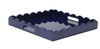 scallop high gloss navy blue decorative table tray