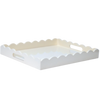 White High Gloss Scalloped Large Table Tray