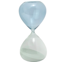 sea-glass hourglass, 60 minute glass timer, decorative ombre hourglass, blue sand timer, home decor timer, DesignWorks Ink hourglass, hourglass for meditation, giftable hourglass, kitchen timer decor, modern glass hourglass
