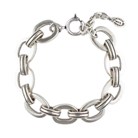 silver link bracelet, Swarovski crystal bracelet, La Vie Parisienne jewelry, French artisan bracelet, classic silver bracelet, vintage inspired bracelet, handcrafted silver jewelry, heirloom silver bracelet