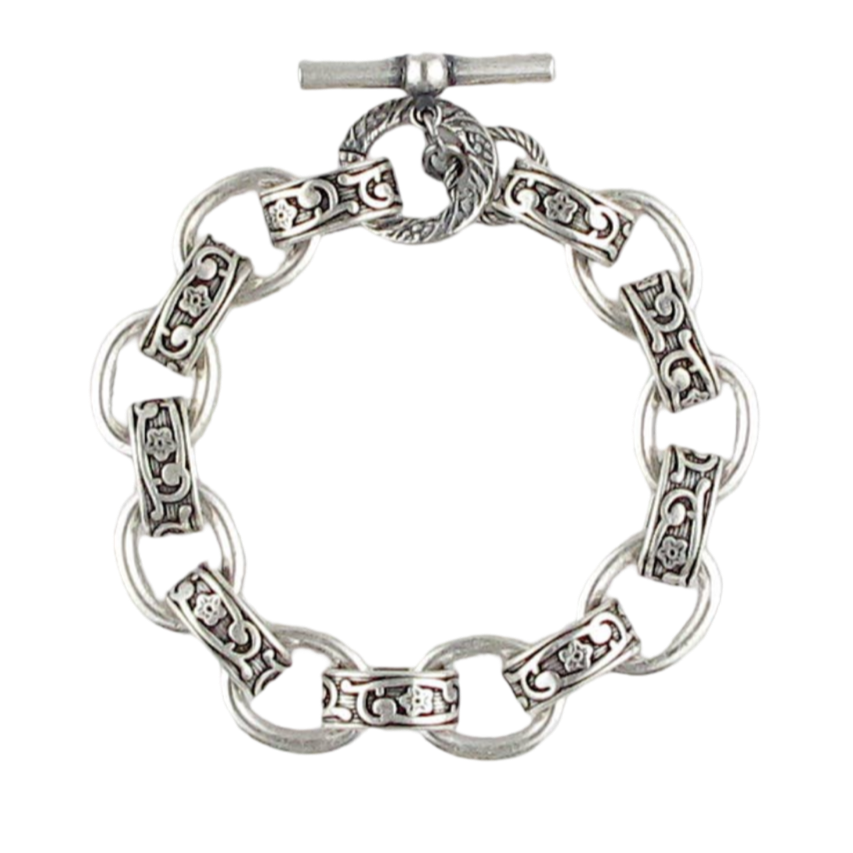 silver link bracelet, baroque silver jewelry, friendship bracelet, durable silver bracelet, symbolic link bracelet, classic silver chain, modern baroque bracelet, everyday silver bracelet