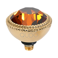 smoked amber swarovski crystal qudo gold fabero top