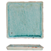 Turquoise square tile with a matching rectangular base on a white background