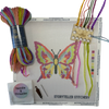 storyteller stitchery kit, butterfly needlepoint kit, modern needlepoint design, beginner needlepoint kit, hand dyed thread kit, diy stitching kit, small needlepoint project, frame ready embroidery