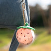 strawberry keychain, pink bag charm, Bukowski plush charm, pastel pink strawberry, Swedish plush toy, cute key ring, kawaii bag accessory, strawberry purse charm, gift for teens, fruit plush charm
